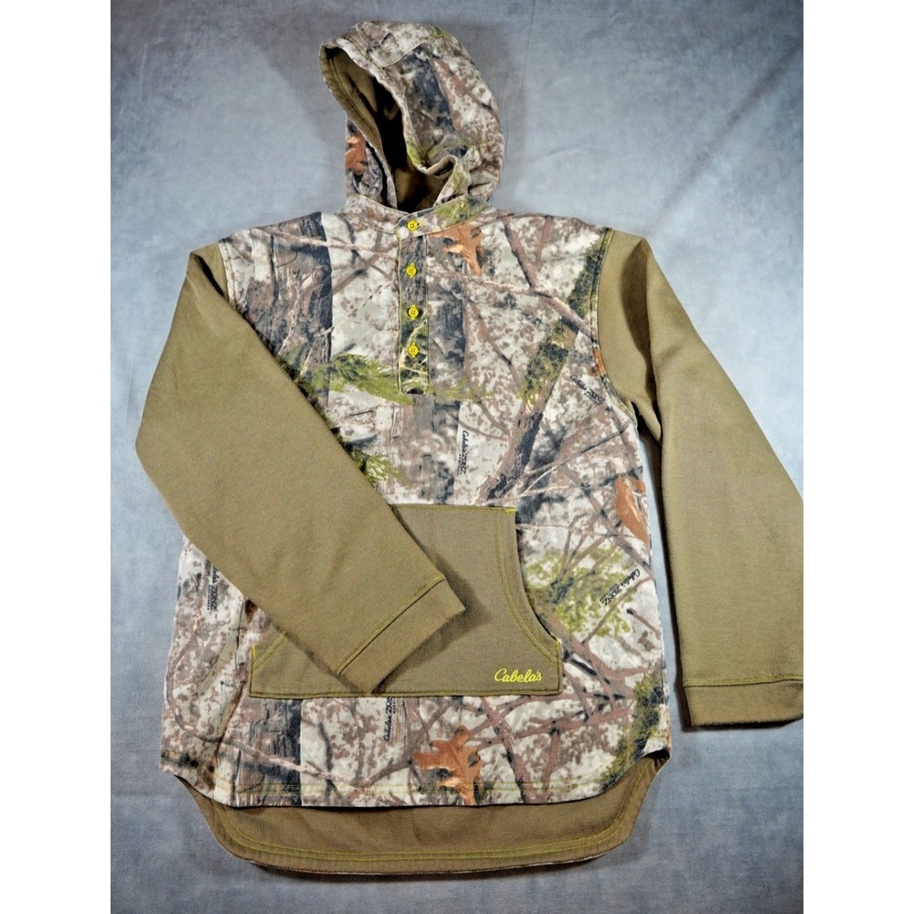 Cabela's Zonz‎ Woodlands Camo Fleece Pullover Hoodie Women's XXL (fits XL)